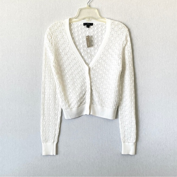 J Crew V neck Pointelle Cardigan Sweater - Picture 5 of 10